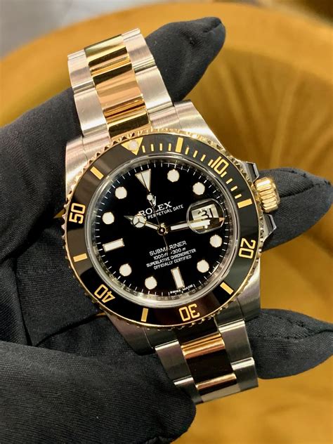 rolex submariner yellow gold and steel|gold submariner rolex price.